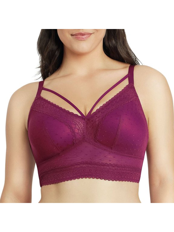 Mia Wire-Free Full Bust Padded Bralette, Blackberry, 36J