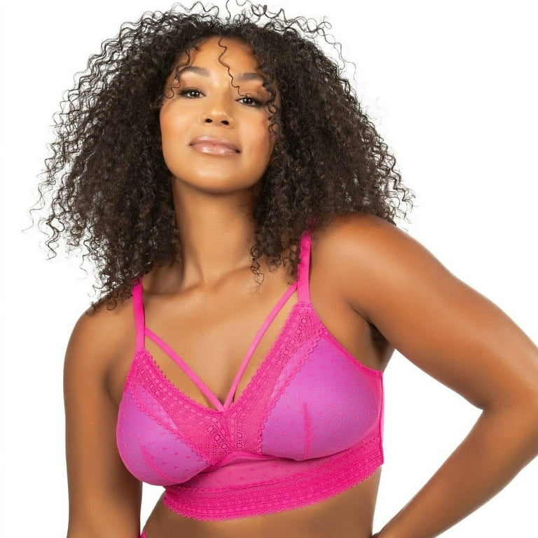 Dotted Mesh Bralette in Pink