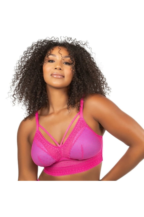 Women's Mia Dot Wire-Free Bralette Bright Pink - 32DDD