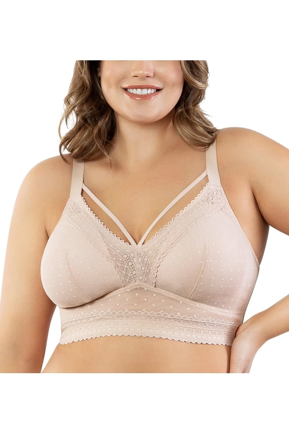 Women's Mia Dot Wire-Free Bralette Cameo Rose - 32DD