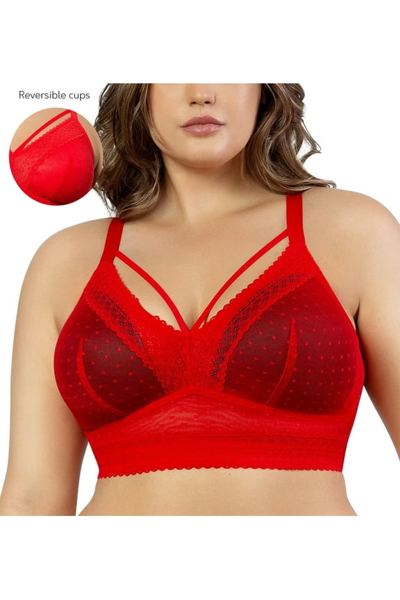 Women's Mia Dot Wire-Free Bralette Racing Red - 36I