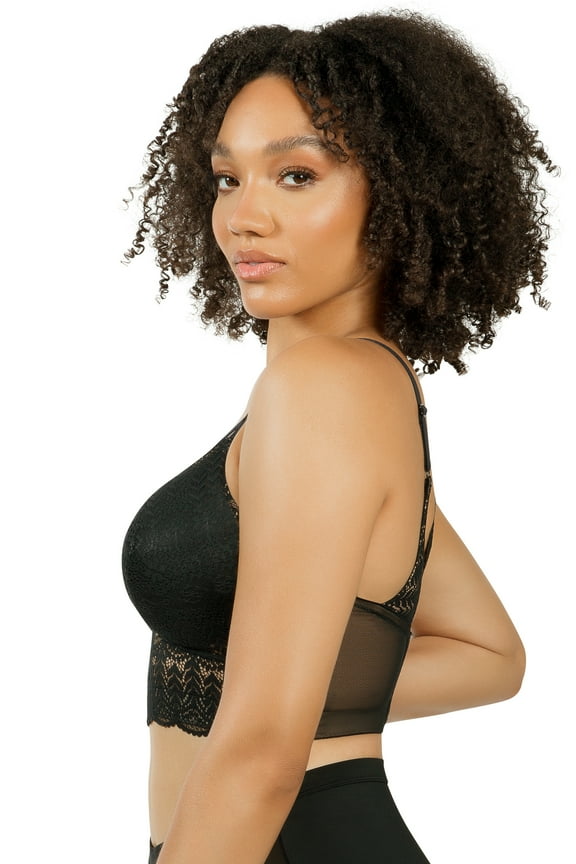 Women's Mia Lace Wire-Free Lace Bralette Black - 30DDD
