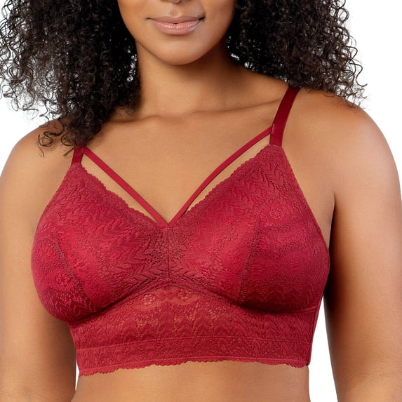 Mia Wire-Free Full Bust Lace Bra, Rio Red, 40C