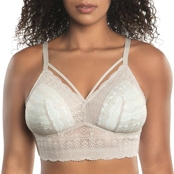 Parfait Mia Wire-Free Full Bust Lace Bra, Sandstone, 40H