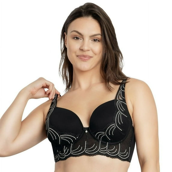 PARFAIT Women's Pearl Longline Plunge Bra - Black - 38K