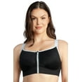thumbnail image 1 of PARFAIT Women's Wave Wire-free Zip Front Sports Bra - Black - 40K, 1 of 4