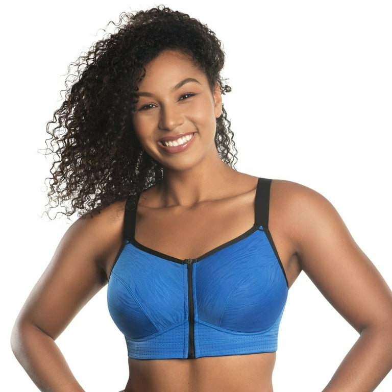 PARFAIT Women's Wave Wire-free Zip Front Sports Bra - Nautical Blue - 32H 