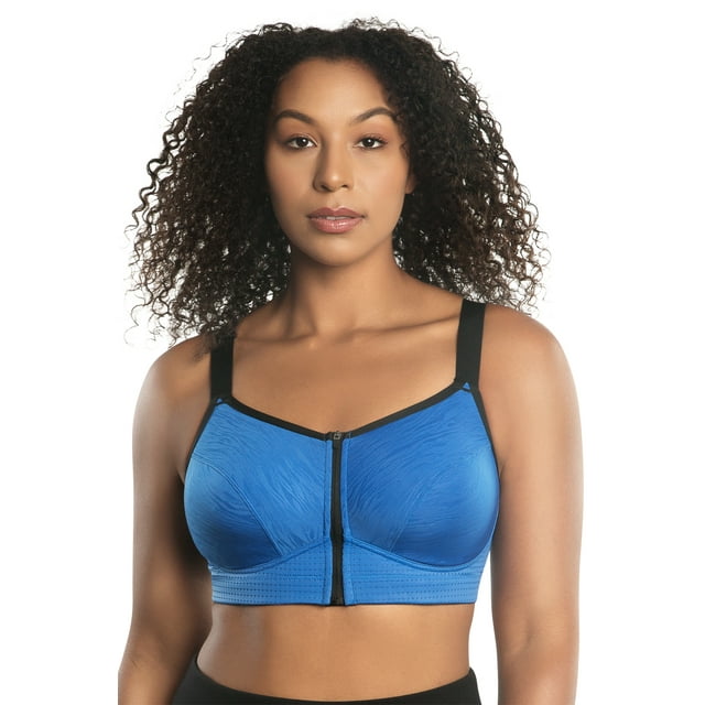 PARFAIT Women's Wave Wire-free Zip Front Sports Bra - Nautical Blue - 40H