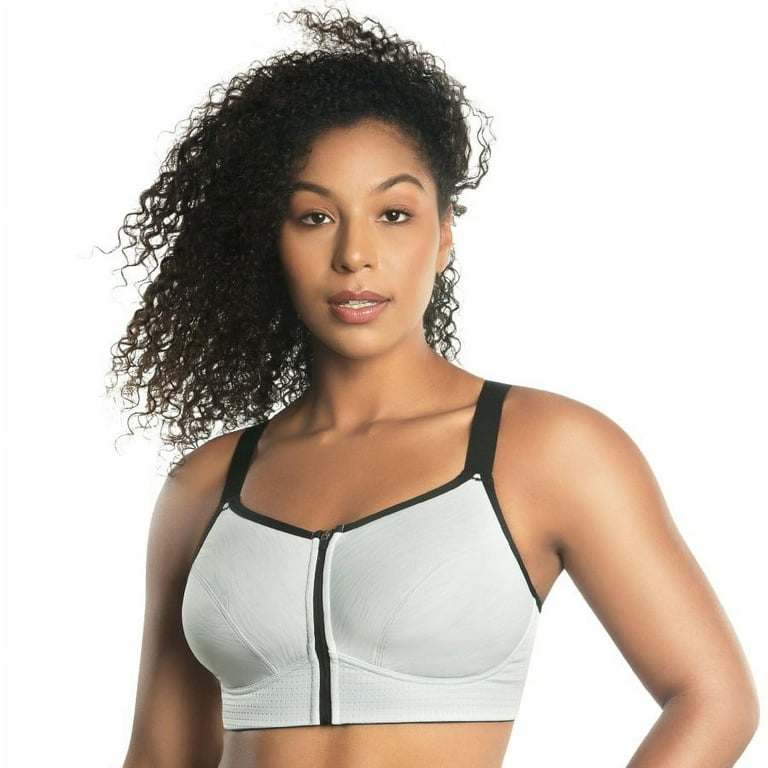 PARFAIT Women s Wave Wire free Zip Front Sports Bra Silver 34K Walmart