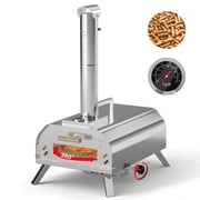 PARGRILL 12 Wood Pellet Pizza Oven Outdoor, Portable Pizza Maker with 360  Rotating FDA Pizza Stone and Adjustable Chimney Control, Stainless Steel