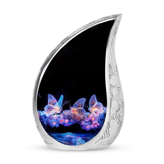 PARHUS Butterfly Nebula Teardrop Urns, Small Urns for Human Ashes, Urn for Ashes Adult Male, Urns for Human Ashes Adult Female, Metal Urn, Miniature Urn, Cremation Keepsakes for Ashes 3 Inch 1 Pcs