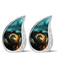 thumbnail image 1 of PARHUS Dragon Teardrop Urn Keepsakes for Ashes, Keepsake Urn, Urn for Ashes Adult Male & Female Small, Mini Keepsake Funeral Urn, Decorative Urn, Keepsake Urns for Human Ashes 3 Inch 2 Pcs, 1 of 2