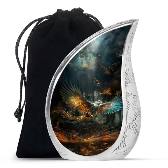 PARHUS Eagle Spreading Wings in Fire Urn - Beautiful Urns for Human Ashes - Urn for Ashes for Women - Adult Urns for Human Ashes Large - Large Urn for Human Ashes - Creamtion Urns (Size - 10inch)