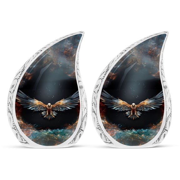PARHUS Eagle Spreading Wings Urn for Ashes Adult Male, Urn for Ashes for Women, Urns for Human Ashes Adult Female, Teardrop Urn, Small Urns for Human Ashes, Tiny Urns for Human Ashes 3 Inch 2 Pcs