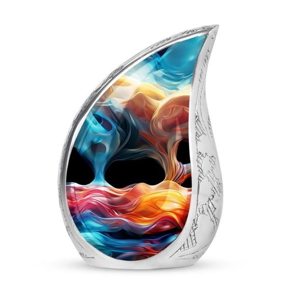 PARHUS Evening Daisies Teardrop Urns, Small Urns for Human Ashes, Urn for Ashes Adult Male, Urns for Human Ashes Adult Female, Miniature Urn 3 Inch 1 Pcs, Metal Cremation Keepsakes for Ashes