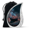 thumbnail image 1 of PARHUS Galactic Solitude Boat Large Urn for Ashes for Women 10 Inches, Teardrop Urns for Human Ashes, Cremation Urn for Women for Funeral, Decorative Urns, Ash Urns, Funeral Urns for Ashes Adult, 1 of 2