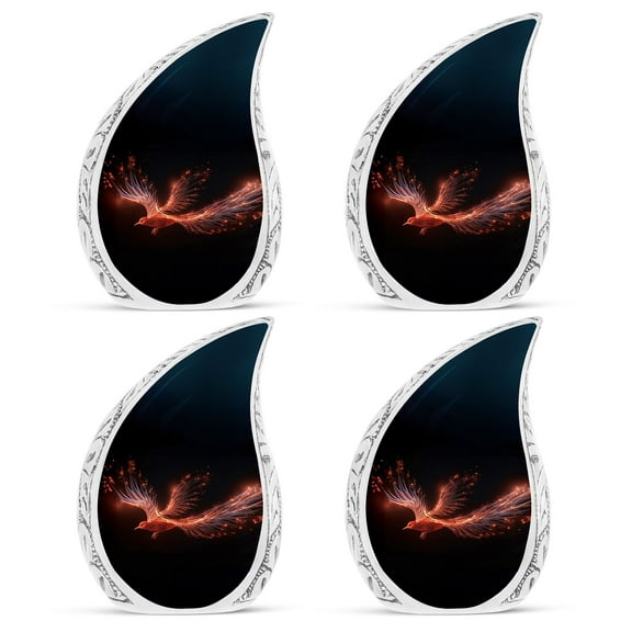 PARHUS Phoenix Bird Urn for Ashes Adult Male, Small Decorative Urns for Human Ashes, Teardrop Keepsake Urn, Cremation Urns, Memorial Urn for Ashes, Unique Gifts for Women 3 Inch, Pack of 4