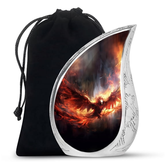 PARHUS Red Big Phoenix in Fire Urn - Urns for Human Ashes Adult Man - Urn for Ashes Adult Male - Funeral Urns for Ashes Adult - Cremation Urn Ashes - Urns for Human Ashes (Size - 10inch)