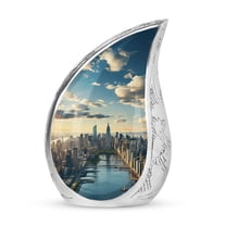 PARHUS Spectacular Aurora Wilderness Urn for Ashes Adult Male, Teardrop Cremation Urn, Metal Urns for Human Ashes Adult Female, Miniature Urn, Small Urns for Human Ashes Keepsake 3 Inch 1 Pcs