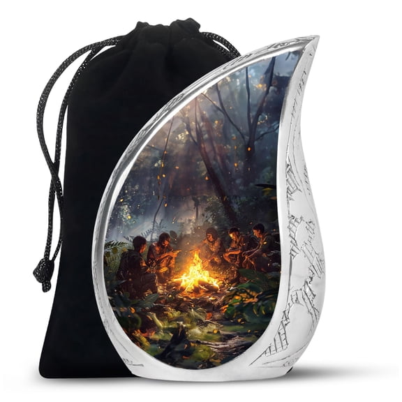 PARHUS Survivors' Campfire Urn, Cremation Urns for Human Ashes Adult Female, Teardrop Urns, Metal Urns for Human Ashes, Urn for Human Ashes Adult Men, Large Urn for Ashes for Women 10 Inches