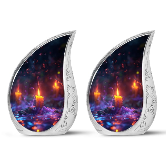 PARHUS Teardrop Mystic Glow Adult Urns for Men - Cremation Urns - Human Remains Urns - Funeral Urns for Human Ashes Adult - Urns for Human Ashes Adult Female Mom & Dad (Size -3inch, 2Pcs)