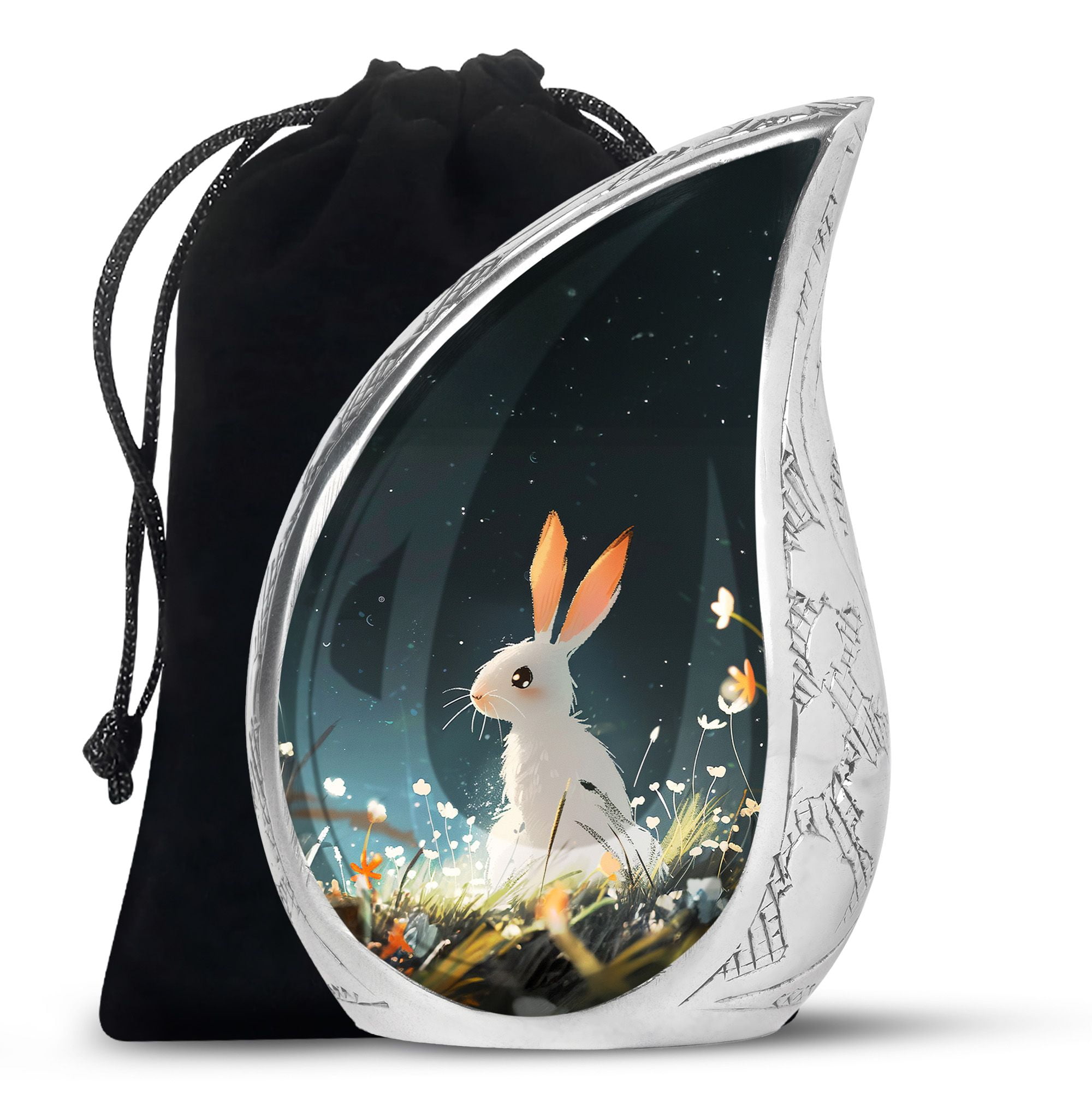 PARHUS Teardrop Rabbit Moonlit Bunny Urns, Funeral Urns for Women ...