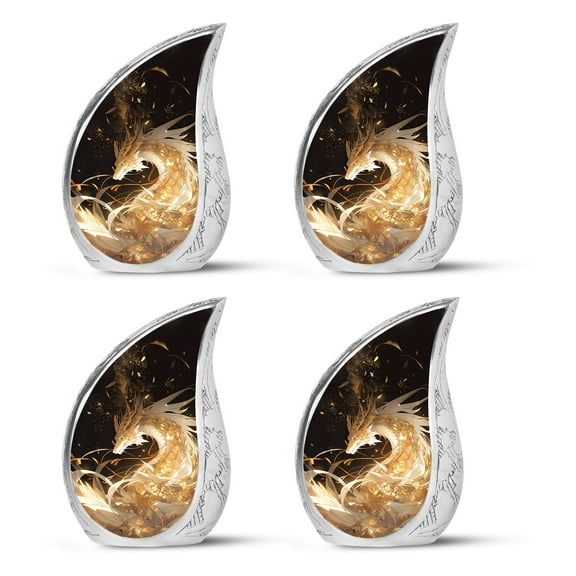 PARHUS The Dragon of Incandescent Splendor - Funeral Urn - Urns for Adult Male & Female - 3 Inch - Pack of 4 - Decorative Urn - Burial Urns - Keepsake Urns - Cremation Urns