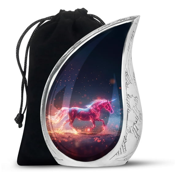 PARHUS Unicorn Urn for Ashes for Women, Adult Cremation Urns, Teardrop Urns, Decorative Urns, Large Urn for Human Ashes 10 Inch, Urns for Ashes Adult Female Mother, Urns for Ashes Adult Male