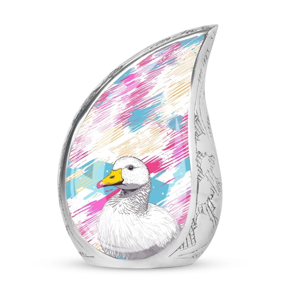PARHUS Vibrant Duck Delight Mini Teardrop Urns, Urn for Ashes Adult Male, Urn for Ashes for Women, Urns for Human Ashes Adult Female, Tiny Urns for Human Ashes 3 Inch 1 Pcs, Small Keepsake Urn