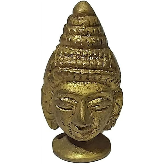 PARIJAT HANDICRAFT Brass Buddha Head Statue Shakyamuni Sculpture Figurine