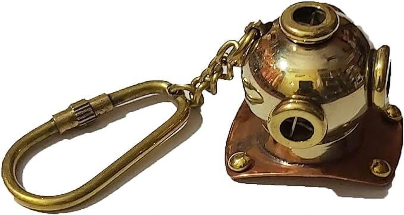 PARIJAT HANDICRAFT Brass Robot Key Chain Collectible Marine Nautical Key Rings, KeyChains Home Car Door Keys Holder Children Funny Present.