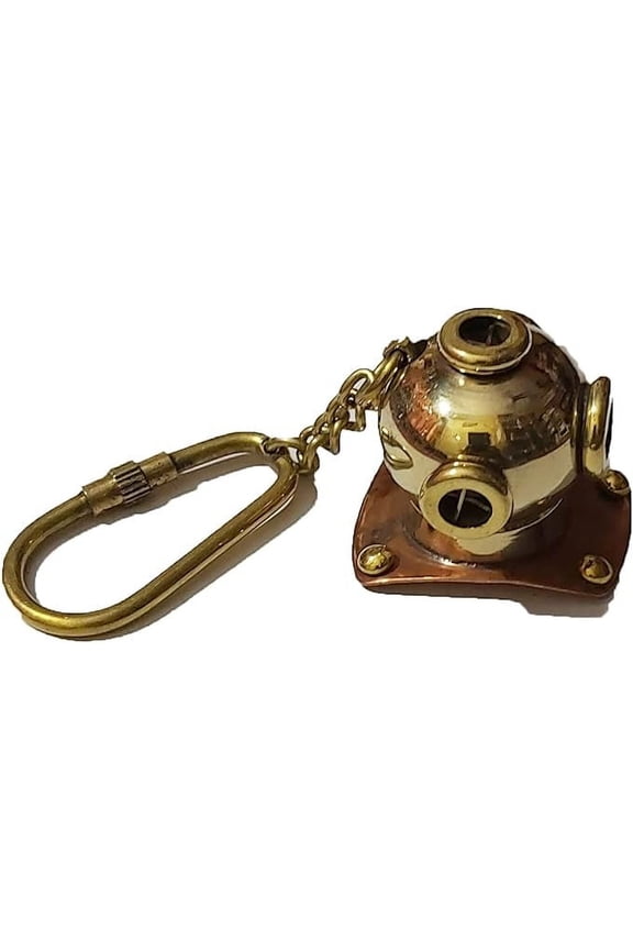 Brass Robot Key Chain Collectible Marine Nautical Key Rings, KeyChains Home Car Door Keys Holder Children Funny Present.
