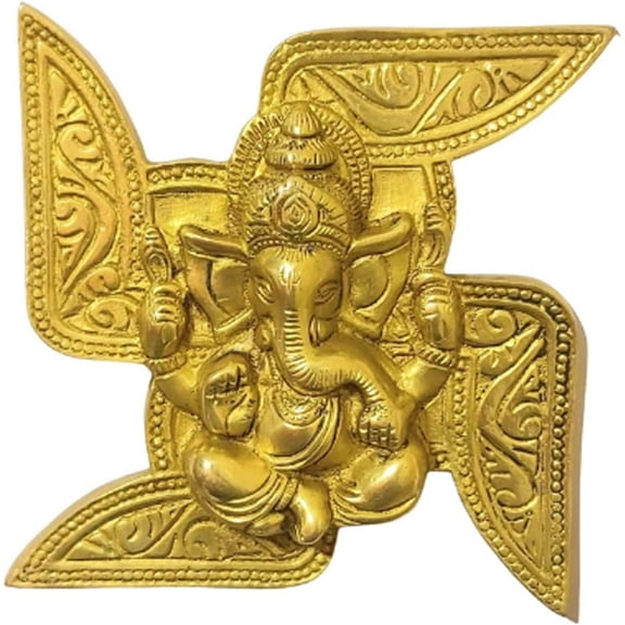 PARIJAT HANDICRAFT Brass Wall Hanging with Ganesh Idol Ganesha Statue Ganpati Murti for Home Decor