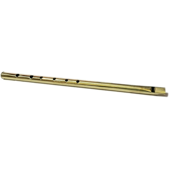 PARIJAT HANDICRAFT Brass flute for beginners kids traditional handmade indian musical whistles instrument closed hole.