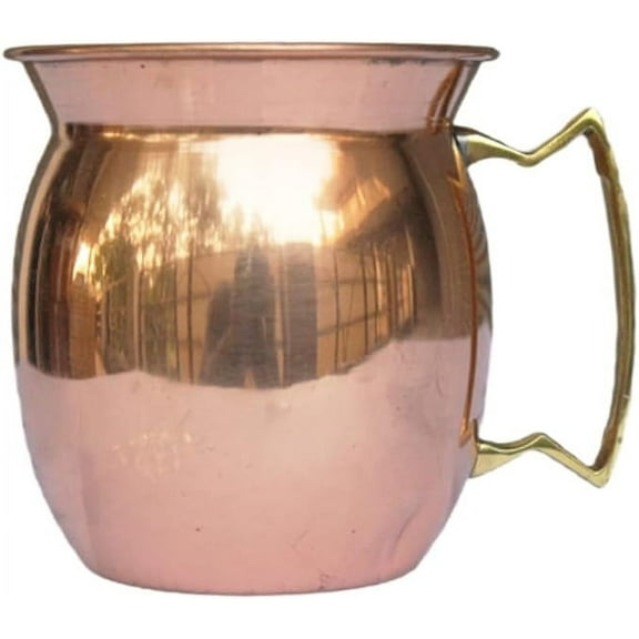 PARIJAT HANDICRAFT Copper Mug Cup, Handmade Pure Copper Mugs with Handle Keep Healthy Drinks, Copper Mug with Brass unique design Handle.