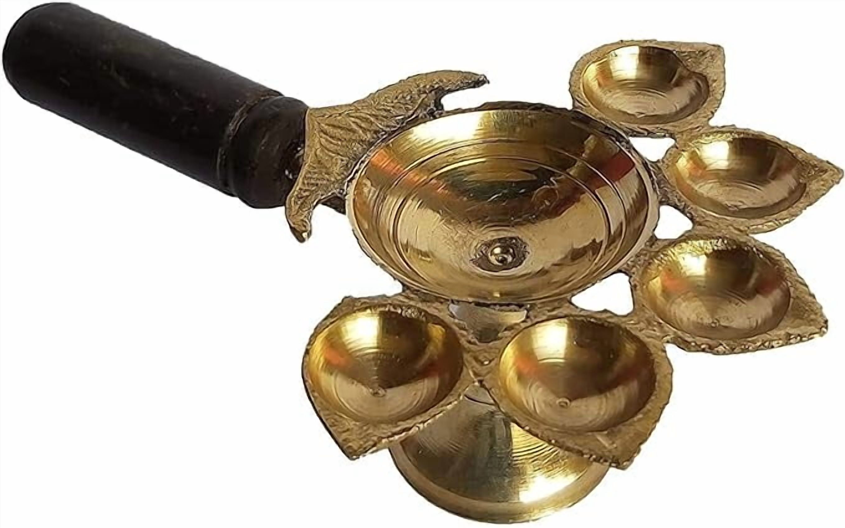 PARIJAT HANDICRAFT Handmade Indian puja Golden Oil lamp for Diwali Pooja Article akhand Diya for Pooja Purpose