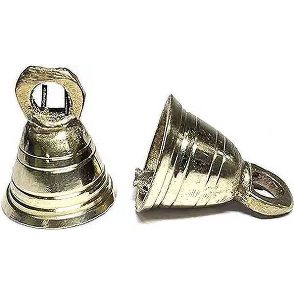 PARIJAT HANDICRAFT Lot of 2 Brass Bells 1.13" H Vintage Style India Craft Decorative Camel Sheep Horse