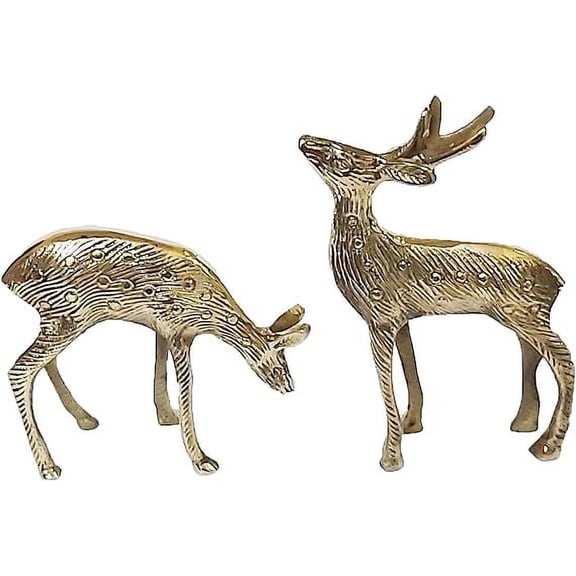 PARIJAT HANDICRAFT Wildlife Animal Deer Statue Collectible Wild Sculpture Rustic Lodge Sculptures and Cabin Decor Art, Forest Animal Figurines