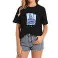thumbnail image 1 of PARIS FRANCE American Retro Birthday Gift Womens T Shirt Black Small, 1 of 5