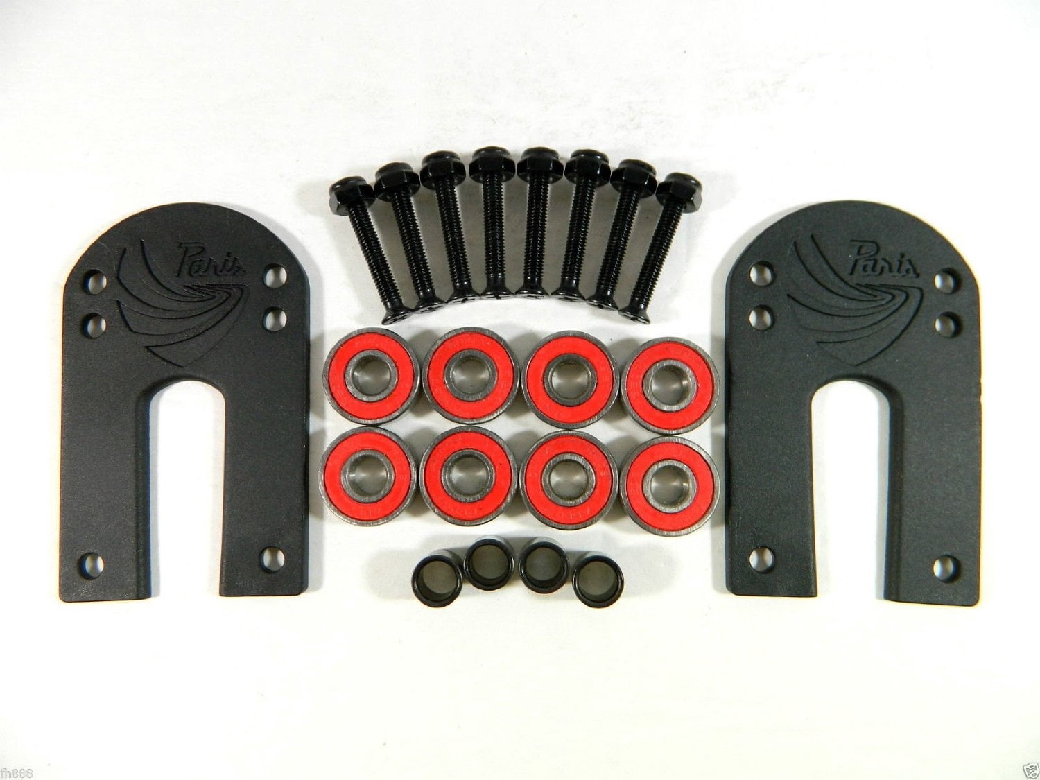 PARIS Longboard Risers 1/8' RISERS BLACK Riser Pads W/ ABEC 7 BEARINGS ...