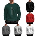 thumbnail image 1 of PARIS Men's Letter Printed Round Neck Long Sleeve Sweatshirt, Casual Sports Pullover for Gym, Street Fashion and Everyday Comfort Wear,Dark Gray,XL, 1 of 5