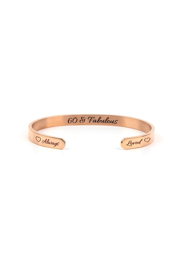 Fabulous Cuff Bracelet In Stainless Steel Rose Gold, Birthday Gifts For Her Girls, Birthday Decorations Women 10th 13th 15th Sweet 16 16th 18th 21st 30th 40th 50th 60th th