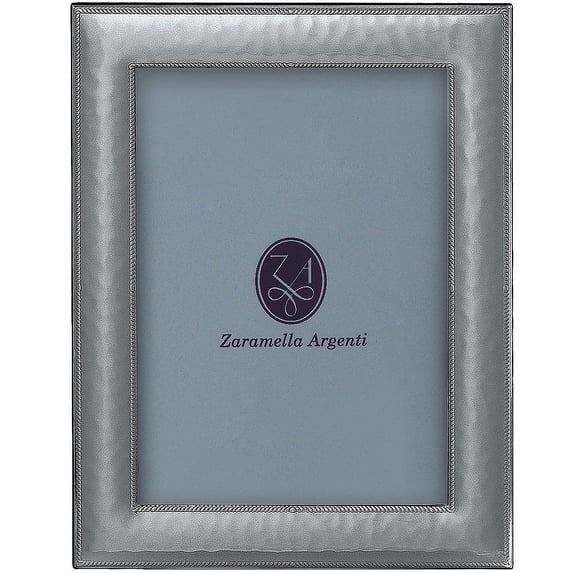 PARIS hammered Sterling Silver with braid border Wallet Size frame by Zaramella Argenti - 2.5x3.5