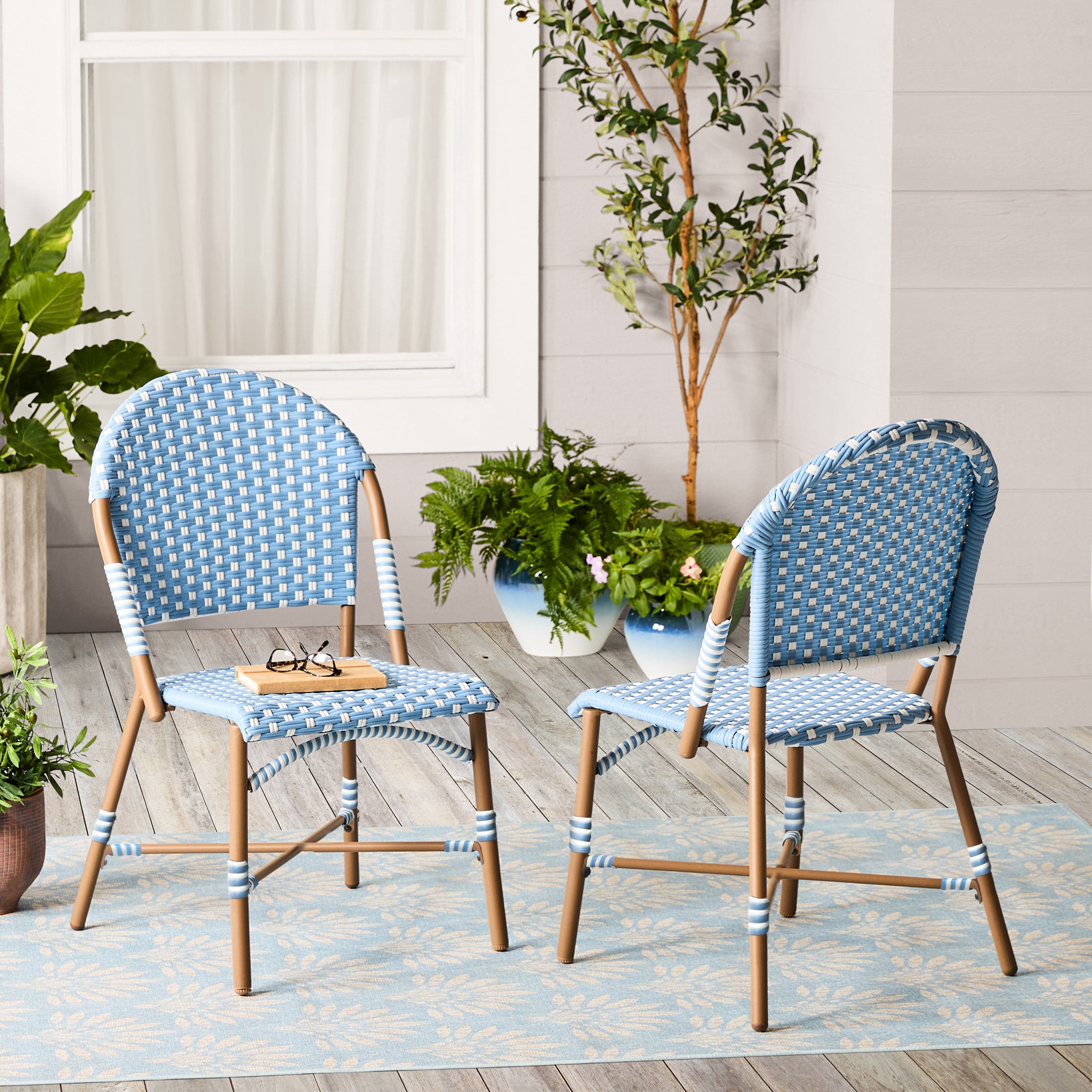 椅子 FRESHNESS BUGER CHAIR Better Homes & Gardens Lilah 2-Piece Steel Outdoor Wicker Bistro