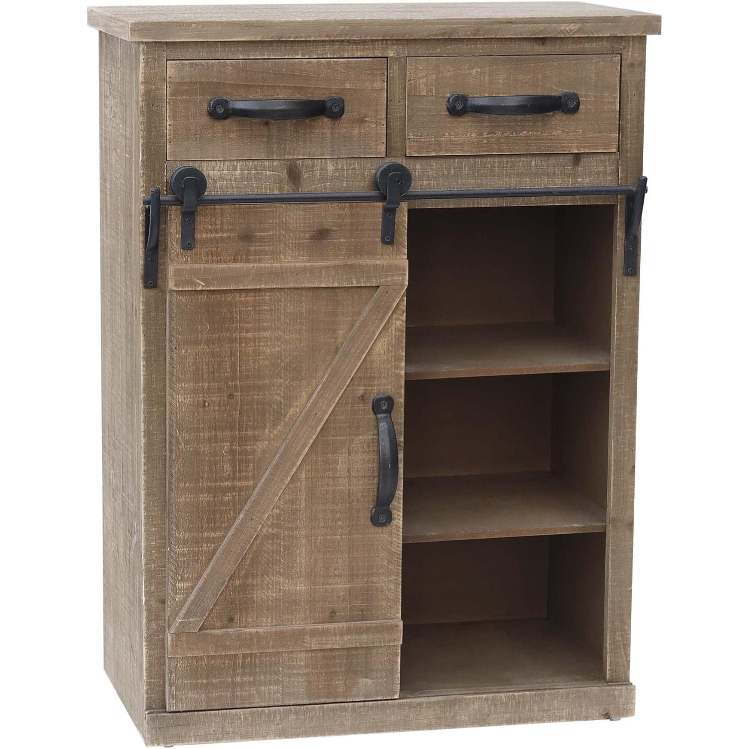 Rustic Farmhouse End Table - Natural Wood Side Table For Living Room, Bedroom, Or Dining Space (19.75x11.75x27.5 Inches, Fully Assembled)
