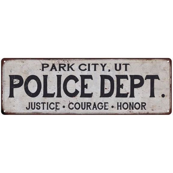 PARK CITY, UT POLICE DEPT. Home Decor Metal Sign Gift 6x18 106180012491