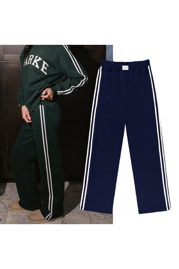 Classic Cotton Sweatpants, Mid Rise Elastic Waist Webbing Strap Athletic Jogger Pants