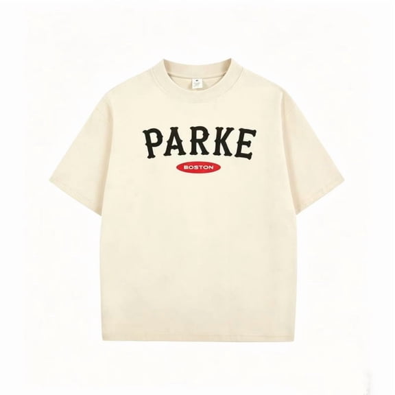 PARKE Crew Neck Short Sleeve T-Shirt, Unisex Loose Fit Printed Sports Base Layer