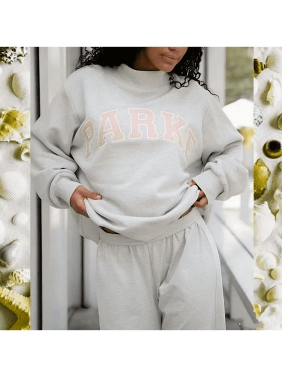 Sweatshirt Featuring an embroidered lettering and high-neck design, suitable for both men and women. Crafted from pure cotton, it offers a loose