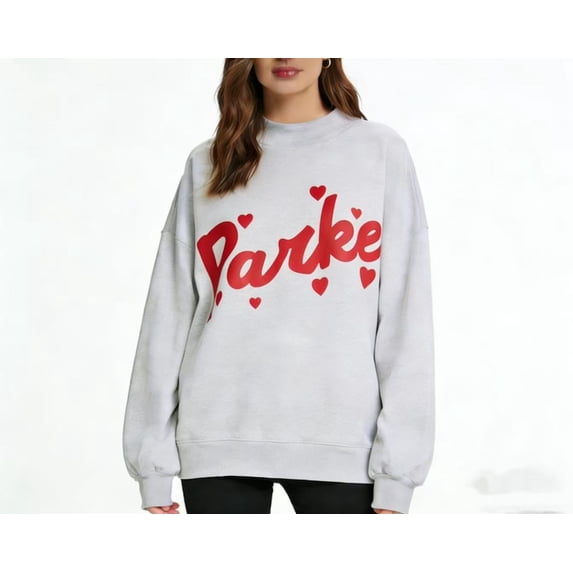 PARKE Sweatshirt Featuring an embroidered lettering and high-neck design, suitable for both men and women. Crafted from pure cotton, it offers a loose